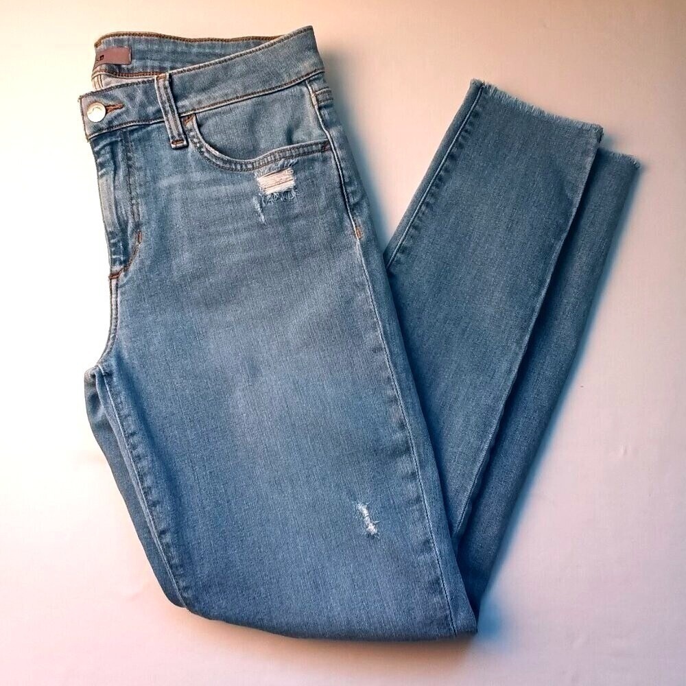 Joe's Jeans Womens Mid Rise Distressed Skinny Ankle Jeans Size 29/8 Light Blue